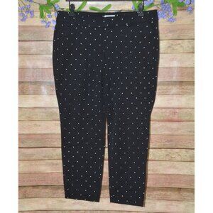 Old Navy Pixie Women's Black Polka Dot Skinny Trousers Pants Size 12 Stretch